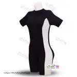 تصویر مایو اسلامی زنانه و دخترانه پادار با پارچه ضخیم غواصی - سفید 42-48