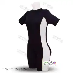 تصویر مایو اسلامی زنانه و دخترانه پادار با پارچه ضخیم غواصی - سفید 42-48