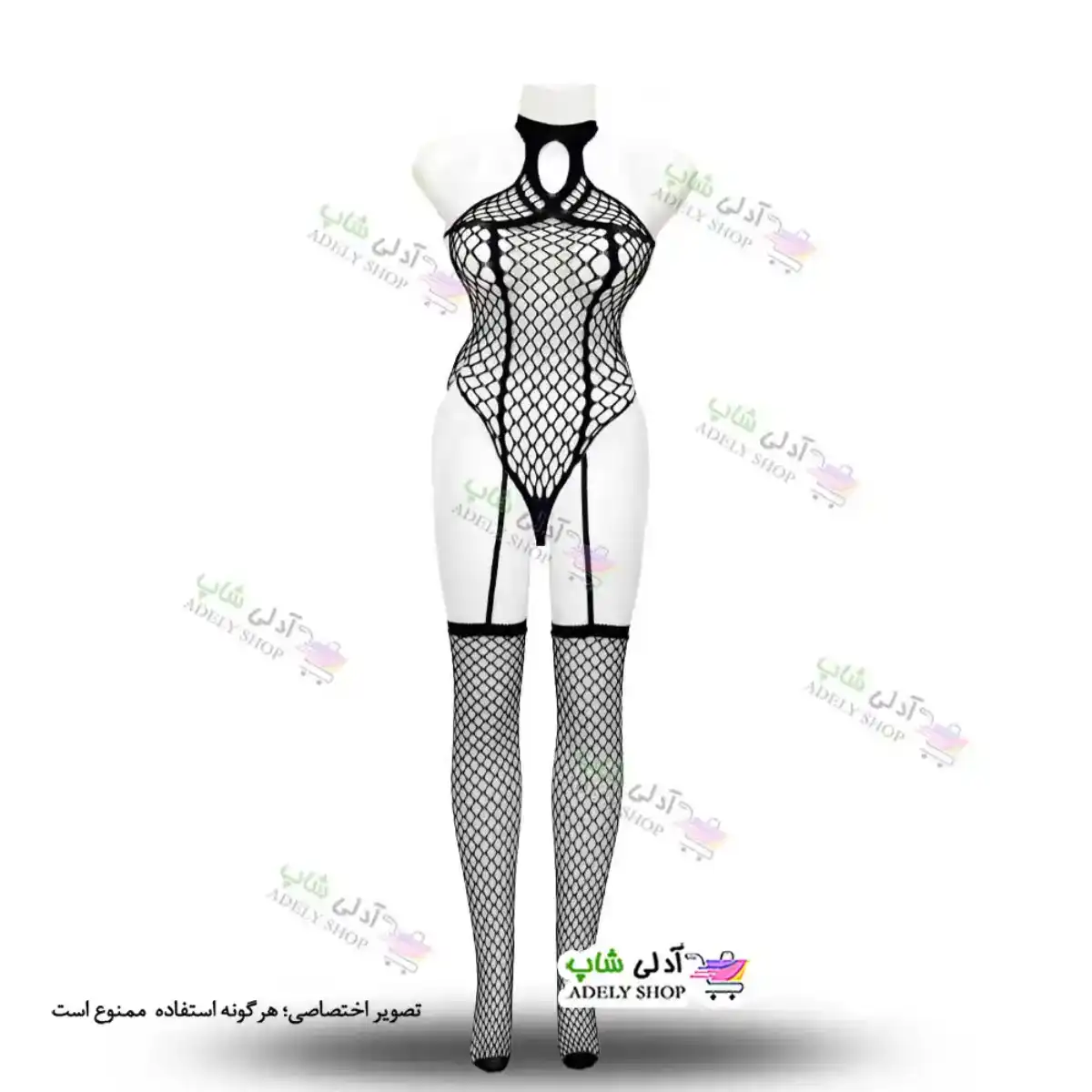 تصویر ست بادی فانتزی و جوراب زنانه Q019