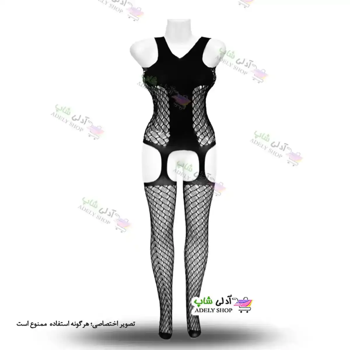 تصویر ست بادی فانتزی و جوراب زنانه Q026