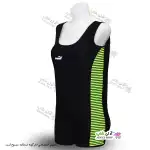 تصویر مایو سایز بزرگ پادار زنانه و دخترانه بغل ملوانی سایز 50 تا 54