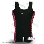 تصویر مایو سایز بزرگ پادار زنانه و دخترانه بغل ملوانی سایز 48 تا 52