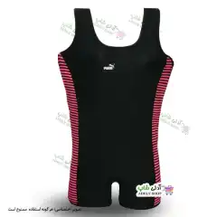 تصویر مایو سایز بزرگ پادار زنانه و دخترانه بغل ملوانی سایز 48 تا 52