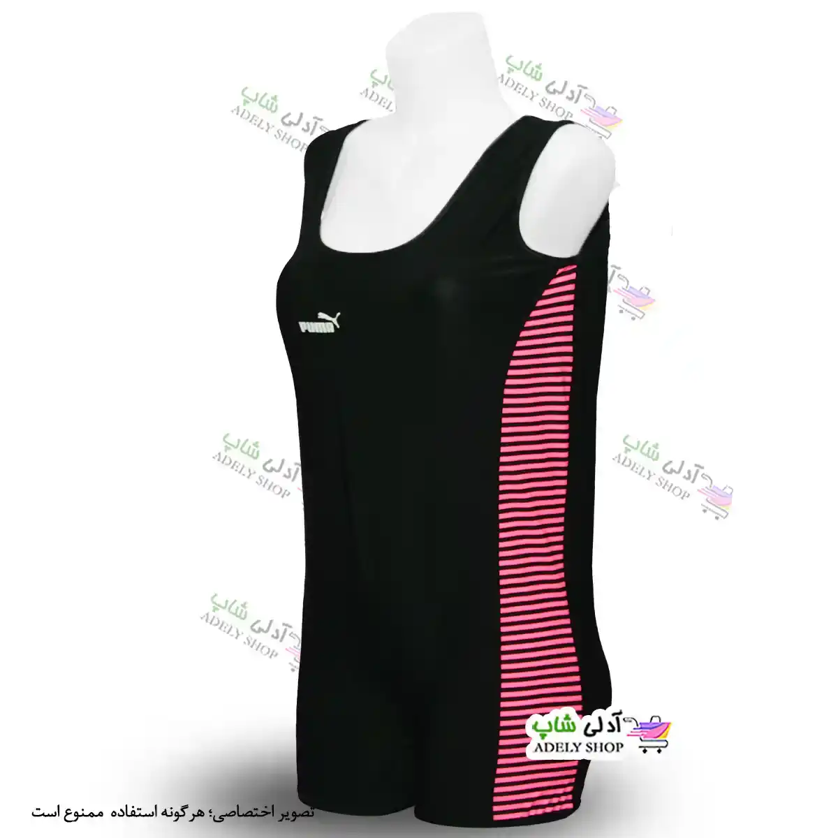 تصویر مایو سایز بزرگ پادار زنانه و دخترانه بغل ملوانی سایز 48 تا 52