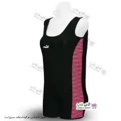 تصویر مایو سایز بزرگ پادار زنانه و دخترانه بغل ملوانی سایز 48 تا 52