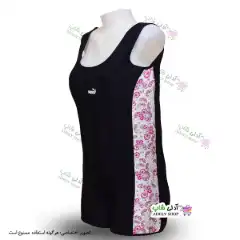 تصویر مایو سایز بزرگ پادار زنانه و دخترانه طرح دار سایز 50 تا 54