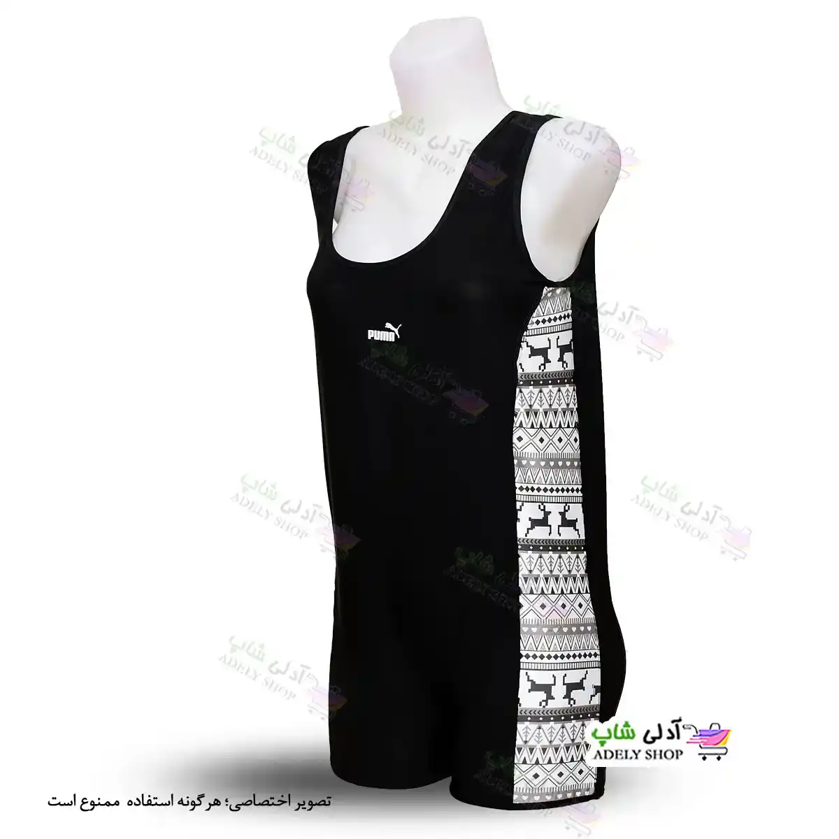 تصویر مایو سایز بزرگ پادار زنانه و دخترانه طرح سنتی سایز 50 تا 56