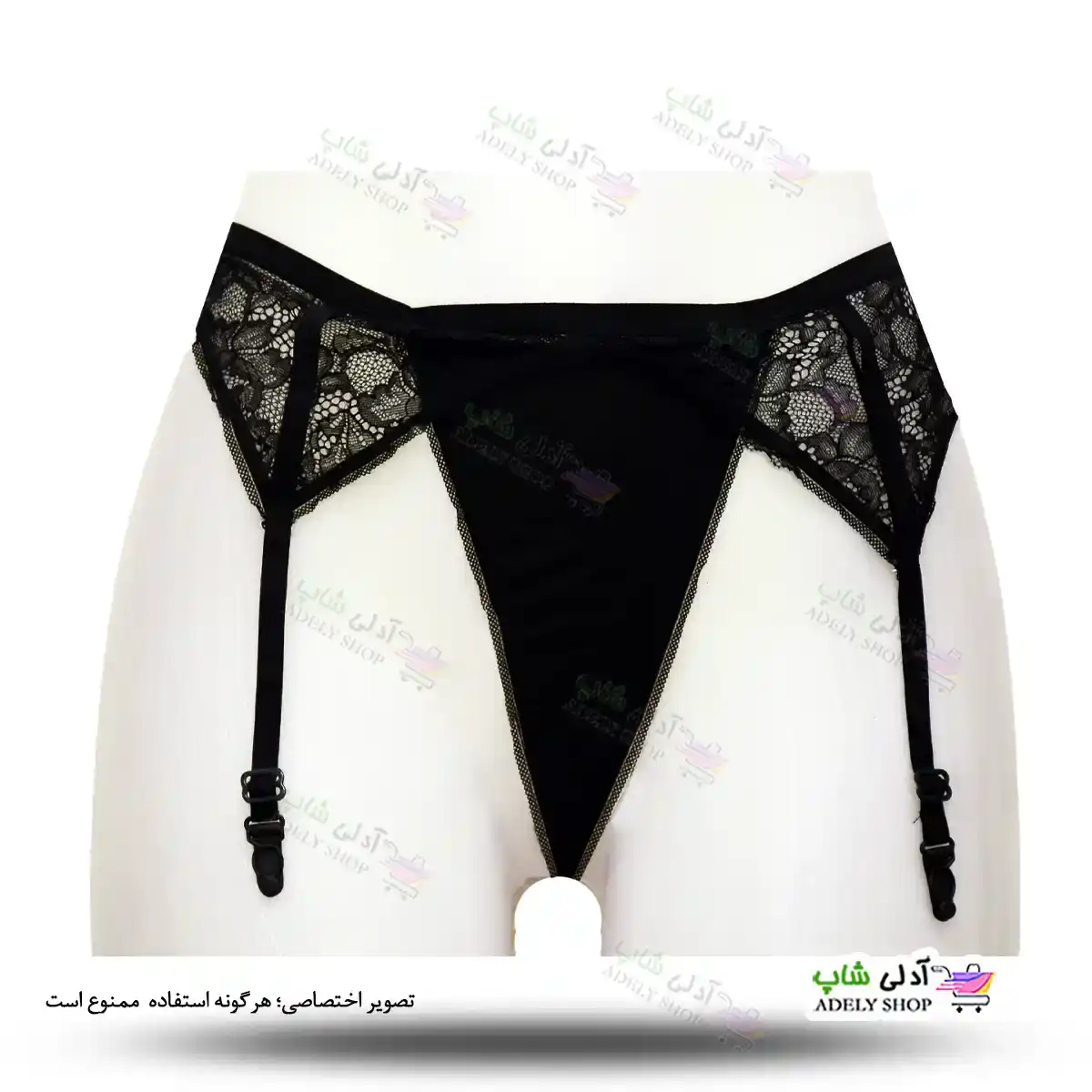 تصویر بند فانتزی نگهدارنده جوراب بالا زانو شورت دار