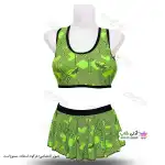 تصویر مایو دو تکه دامن دار زنانه و دخترانه  adidas به همراه کلاه