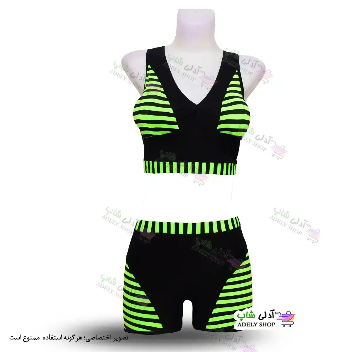 تصویر مایو دو تکه زنانه و دخترانه کاپدار طرح ملوانی سایز 40 تا 44