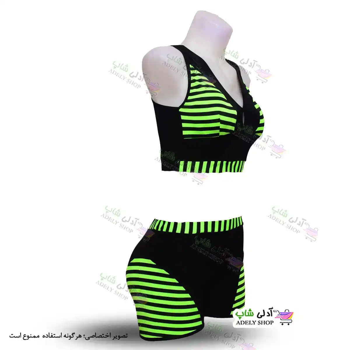 تصویر مایو دو تکه زنانه و دخترانه کاپدار طرح ملوانی سایز 40 تا 44