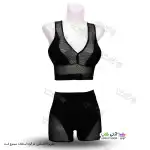 تصویر لباس ورزشی و مایو  بغل گیپور دو تکه زنانه و دخترانه کاپدار سایز 40 تا 44