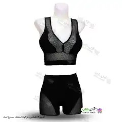 تصویر لباس ورزشی و مایو دو تکه زنانه و دخترانه کاپدار سایز 40 تا 44