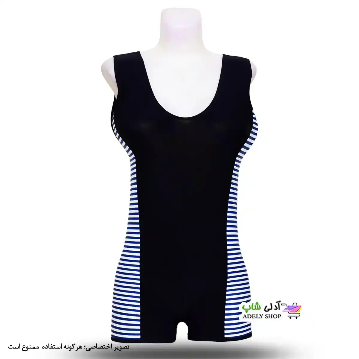 تصویر مایو پادار زنانه ملوانی سایز بزرگ 46 تا 50