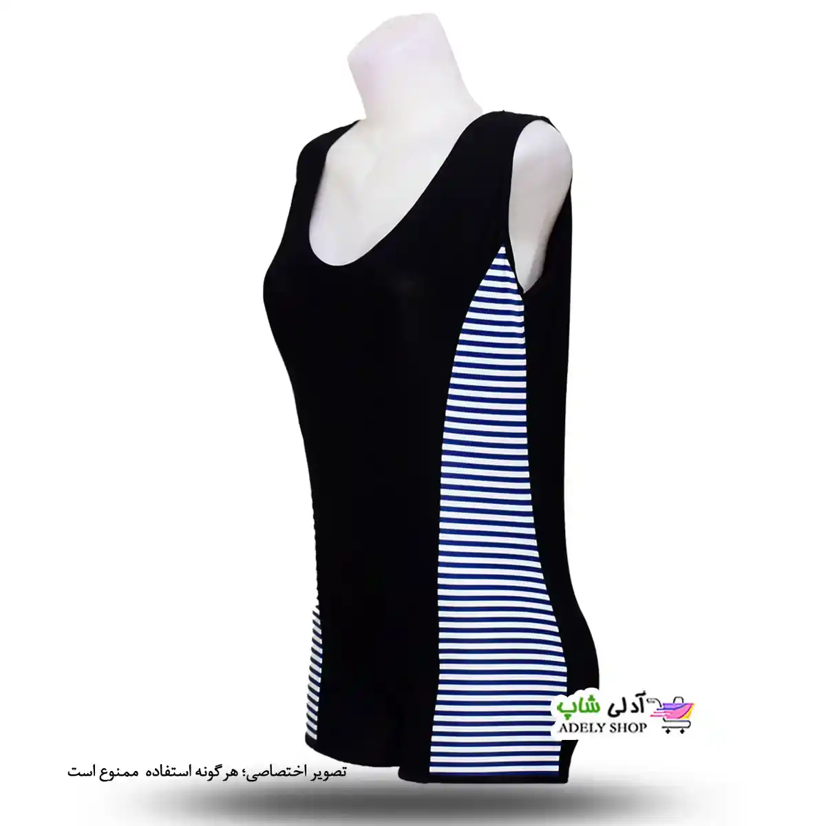 تصویر مایو پادار زنانه ملوانی سایز بزرگ 46 تا 50