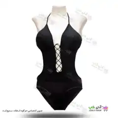 تصویر مایو اسلیپ زنانه و دخترانه کاپدار فانتزی با بند ضربدری