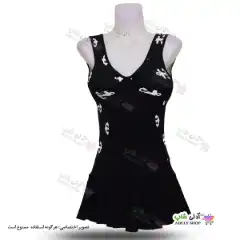 تصویر مایو زنانه و دخترانه کاپدار با دامن یکسره پارچه خارجی