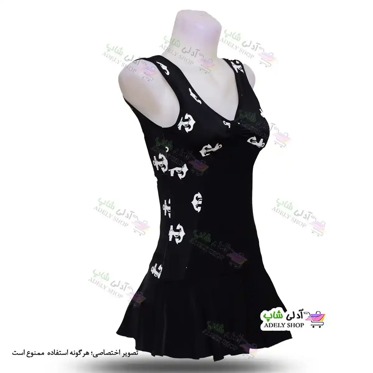 تصویر مایو زنانه و دخترانه کاپدار با دامن یکسره پارچه خارجی