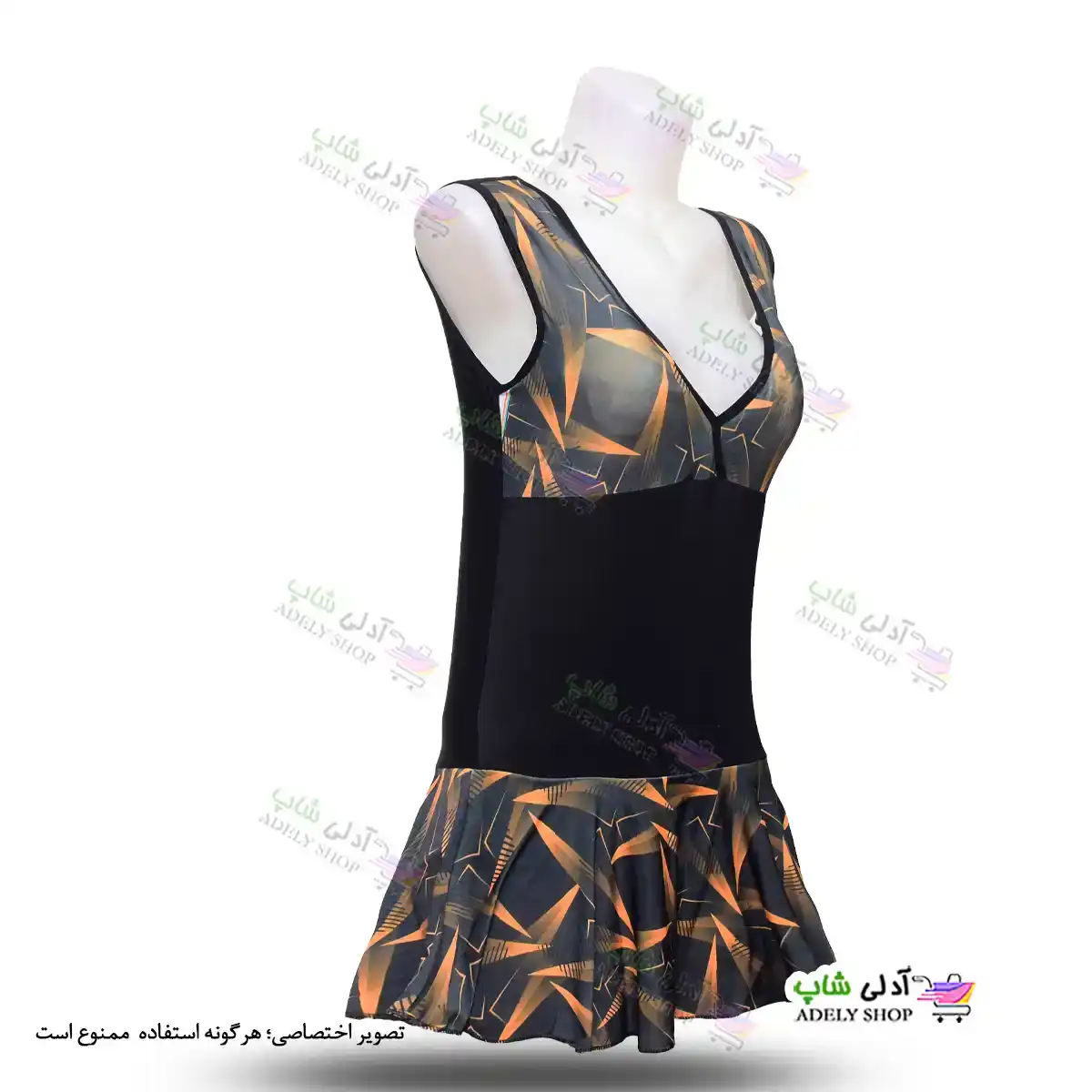 تصویر مایو اسلیپ طرحدار دامن دار زنانه و دخترانه دارای کاپ