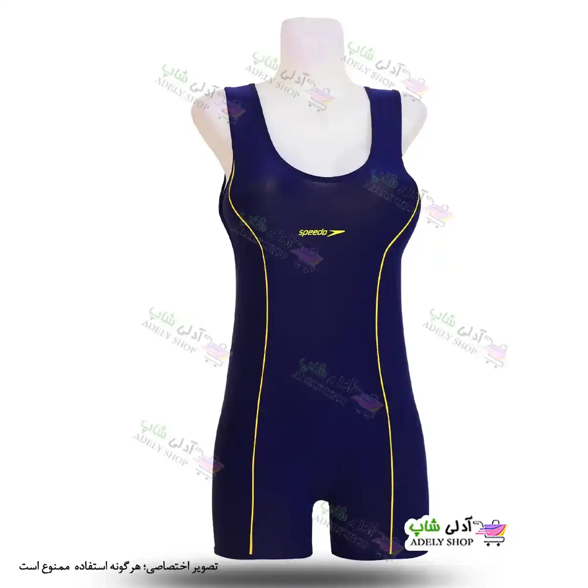 تصویر مایو پادار زنانه سایز بزرگ 50 تا54 سرمه ای