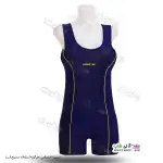 تصویر مایو پادار زنانه سایز بزرگ 50 تا54 سرمه ای