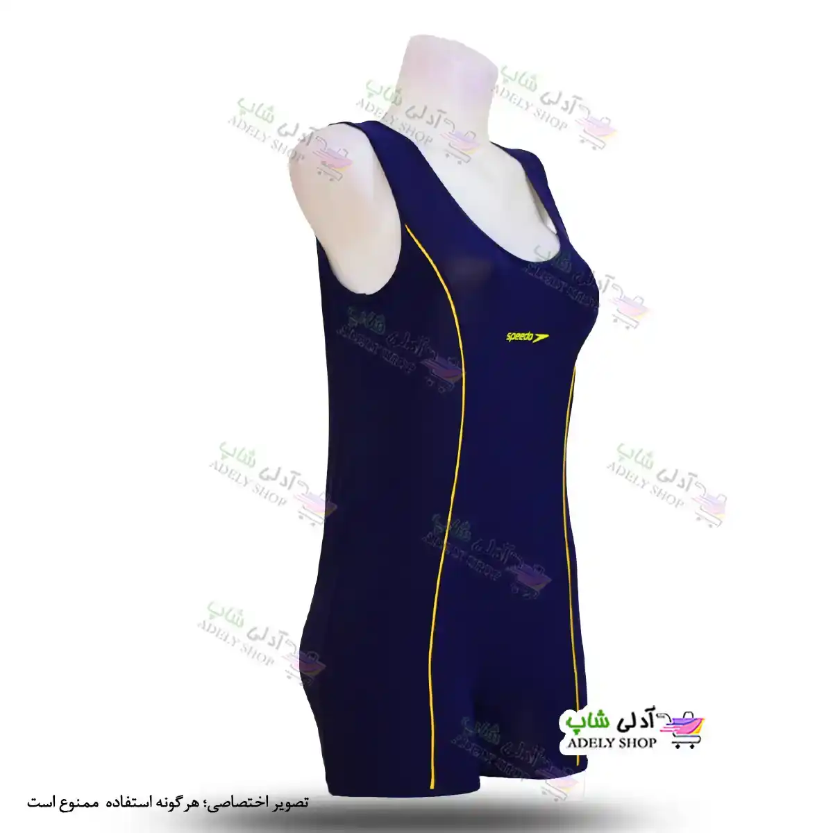 تصویر مایو پادار زنانه سایز بزرگ 50 تا54 سرمه ای