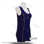 تصویر مایو پادار زنانه سایز بزرگ 50 تا54 سرمه ای