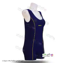 تصویر مایو پادار زنانه سایز خیلی بزرگ 50 تا54 به همراه کلاه سرمه ای