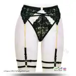تصویر بند فانتزی نگهدارنده جوراب بالا زانو شورت دار 3 تکه
