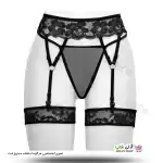 تصویر بند فانتزی نگهدارنده جوراب بالا زانو شورت دار 3 تکه