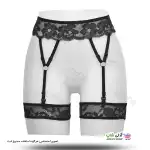 تصویر بند فانتزی نگهدارنده جوراب بالا زانو شورت دار 3 تکه