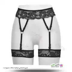 تصویر بند فانتزی نگهدارنده جوراب بالا زانو شورت دار 3 تکه