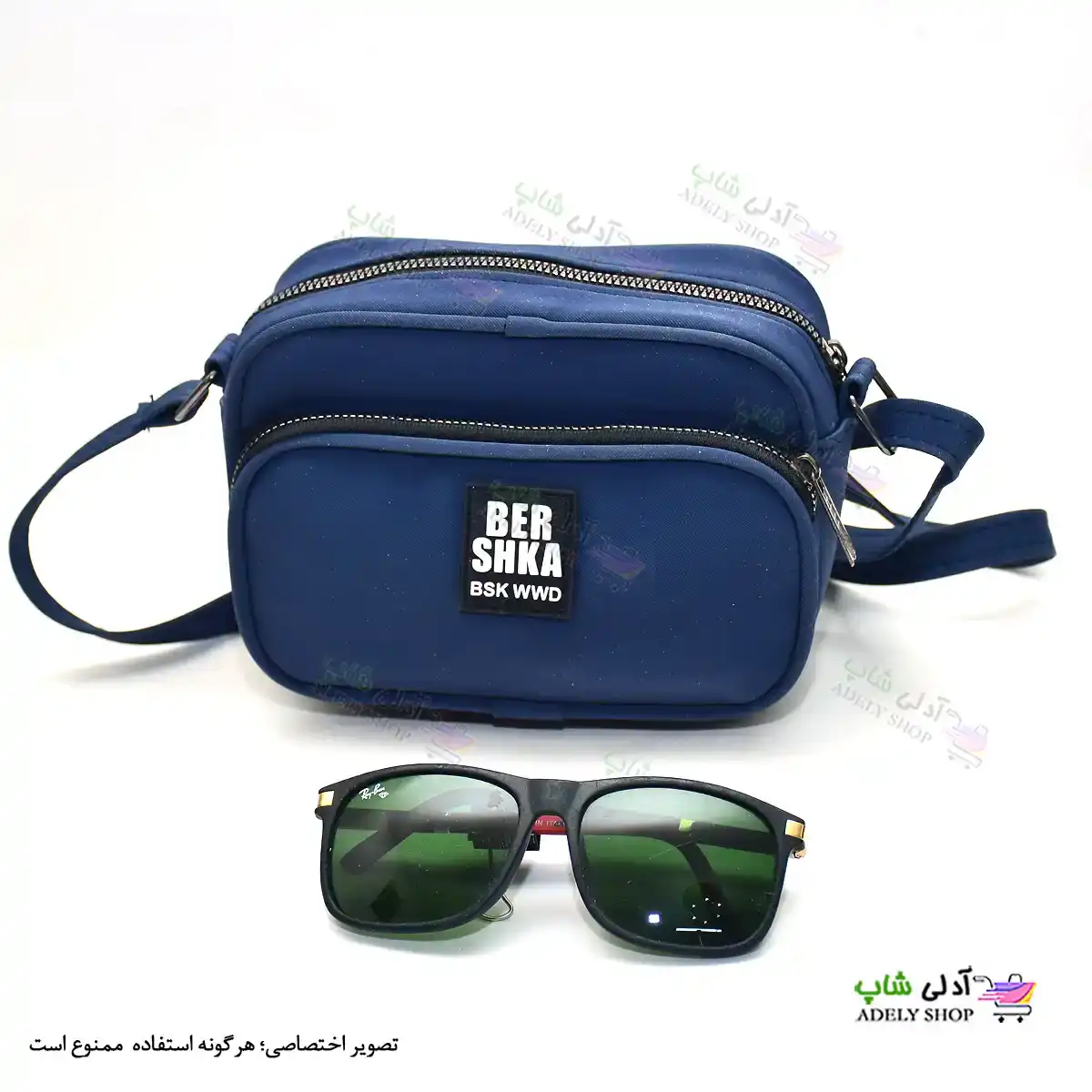 تصویر کیف پاسپورتی دوشی زنانه و دخترانه برشکا جلو زیپ