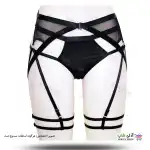 تصویر بند فانتزی نگهدارنده جوراب بالا زانو شورت دار