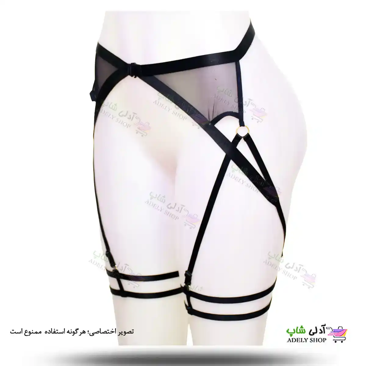 تصویر بند فانتزی نگهدارنده جوراب بالا زانو شورت دار