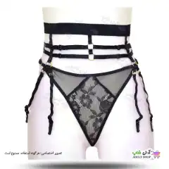 تصویر بند فانتزی نگهدارنده جوراب بالا زانو شورت دار