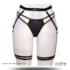 تصویر بند فانتزی نگهدارنده جوراب بالا زانو شورت دار