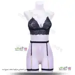 تصویر ست 3 تکه بند فانتزی نگهدارنده جوراب و سوتین هارنس