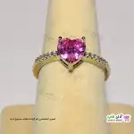 تصویر انگشتر فری سایز استیل با نگین قلبی