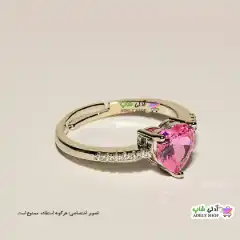 تصویر انگشتر فری سایز استیل با نگین قلبی