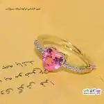 تصویر انگشتر فری سایز استیل با نگین قلبی