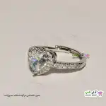 تصویر انگشتر فری سایز استیل با نگین قلبی