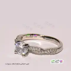 تصویر انگشتر فری سایز استیل نگین دار