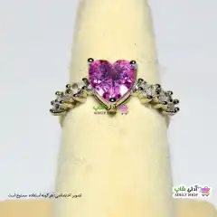 تصویر انگشتر فری سایز استیل با نگین قلبی
