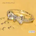 تصویر انگشتر فری سایز استیل نگین دار پروانه ای