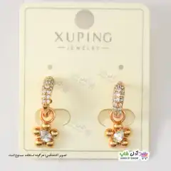 تصویر گوشواره نگین دار ژوپینگ طرح گل