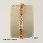 تصویر دستبند ژوپینگ نگین‌دار با آبکاری طلا