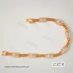 تصویر دستبند ژوپینگ نگین‌دار با آبکاری طلا