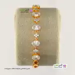 تصویر دستبند ژوپینگ نگین‌دار با آبکاری طلا