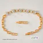 تصویر دستبند ژوپینگ نگین‌دار با آبکاری طلا